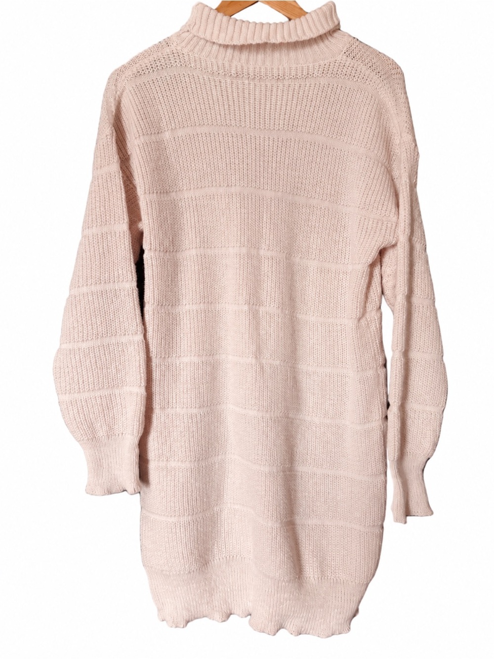 Soft Blush Knit Turtleneck Sweater Dress